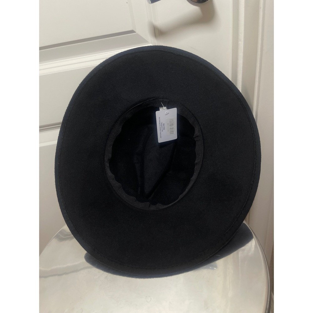 Fashion Nova black Felt scoop hat with leopard trim - Picture 5 of 7